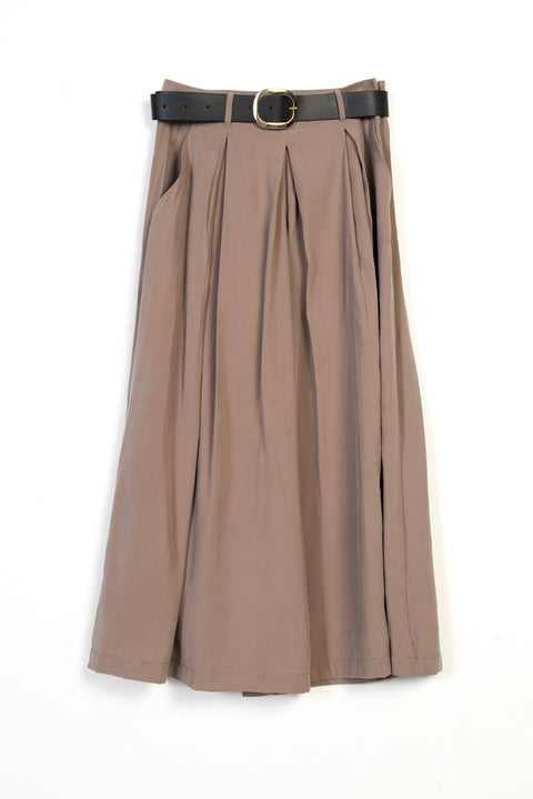 VİZON — KEMERLİ VE PİLELİ CULOTTE PANTOLON