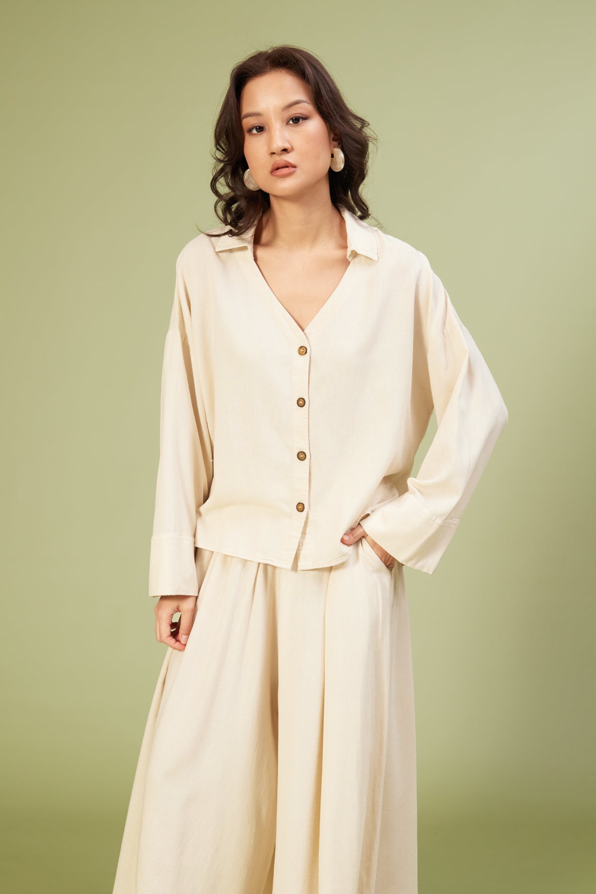 KETEN KARIŞIMLI GÖMLEK