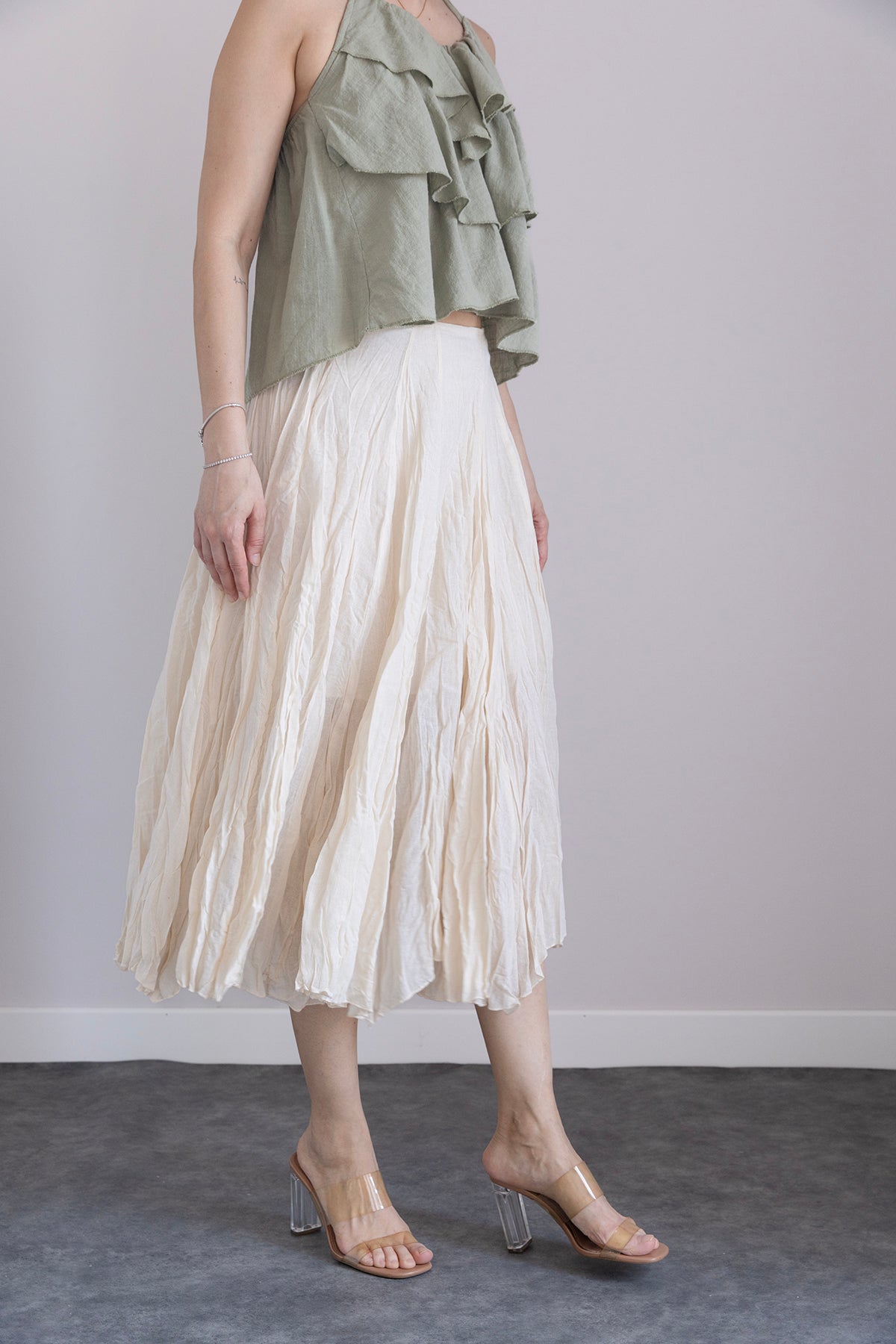 KIRIŞIK GÖRÜNÜMLÜ UZUN ETEK