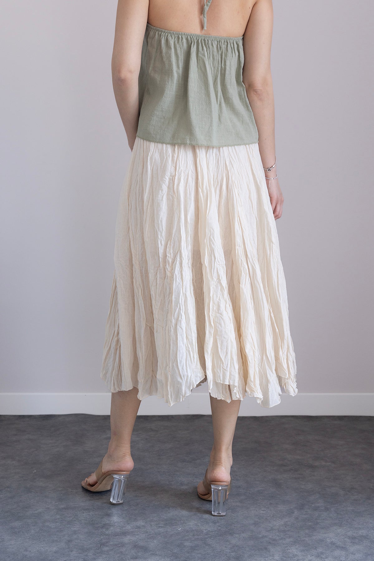 KIRIŞIK GÖRÜNÜMLÜ UZUN ETEK