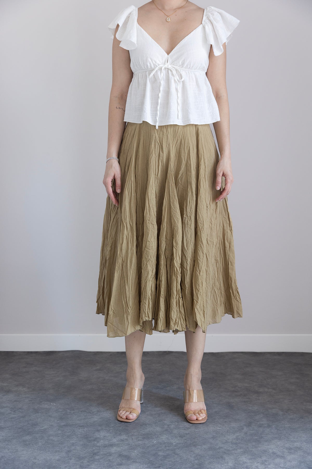 KIRIŞIK GÖRÜNÜMLÜ UZUN ETEK