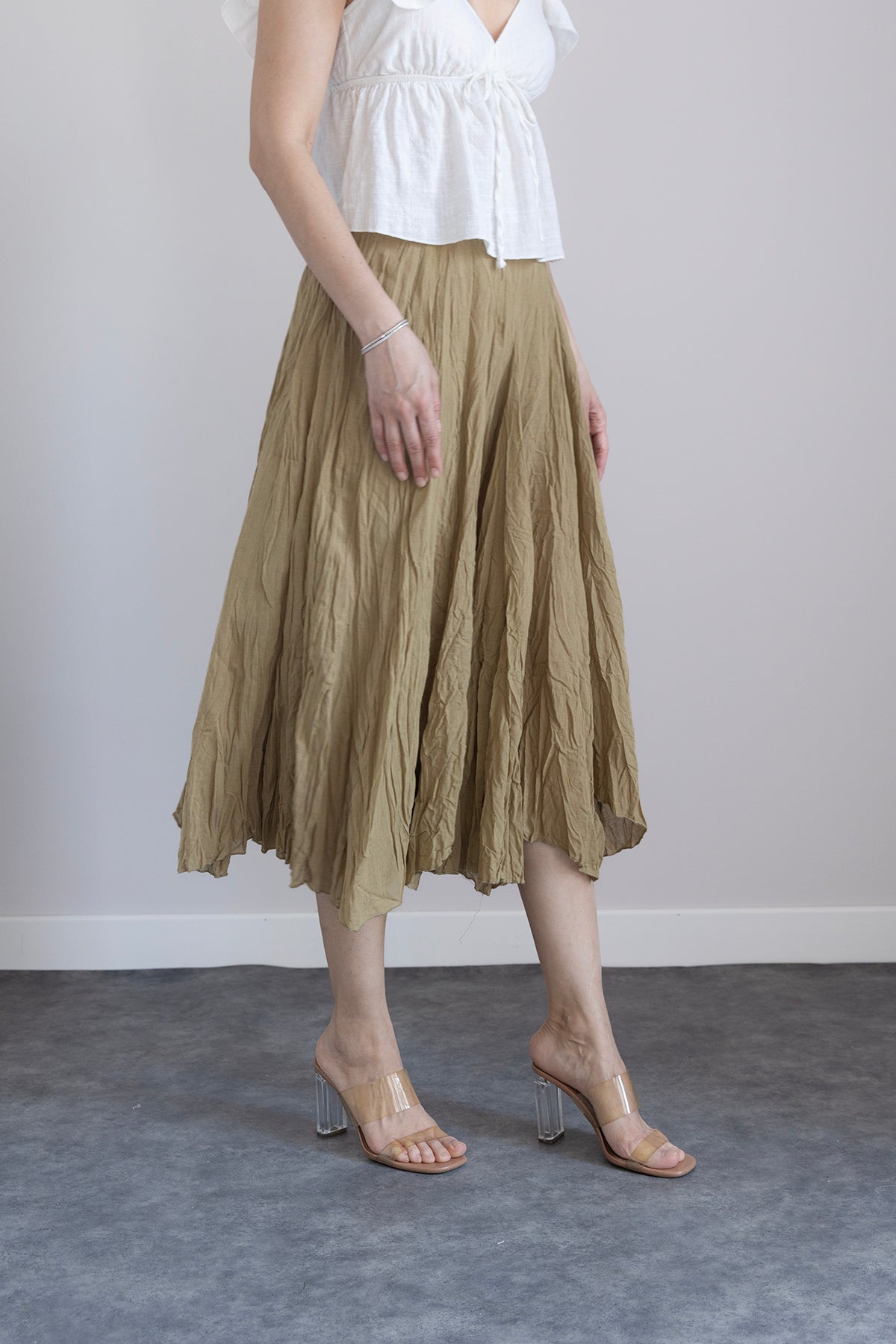 KIRIŞIK GÖRÜNÜMLÜ UZUN ETEK