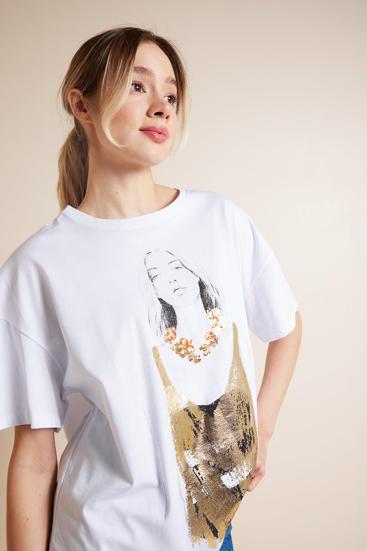 KIZ BASKILI T-SHIRT