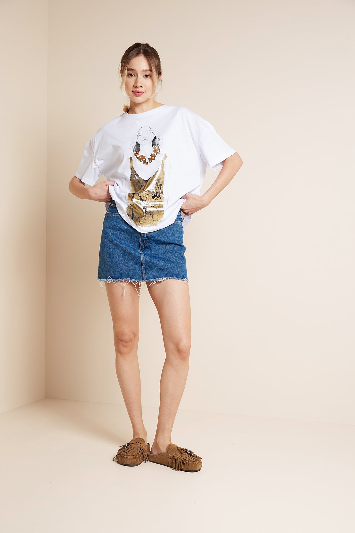 KIZ BASKILI T-SHIRT