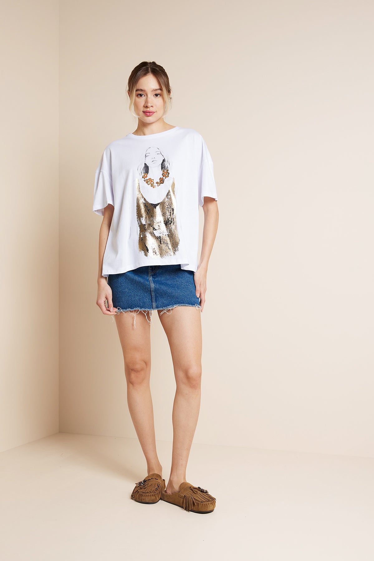 KIZ BASKILI T-SHIRT