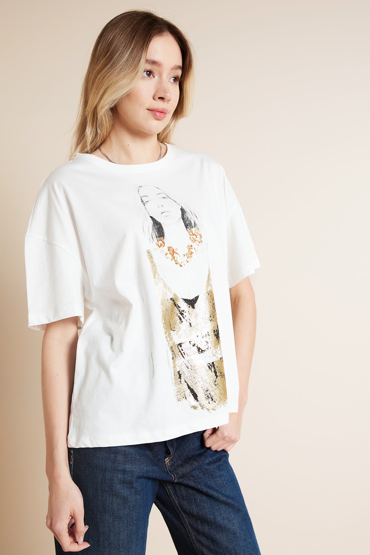 KIZ BASKILI T-SHIRT
