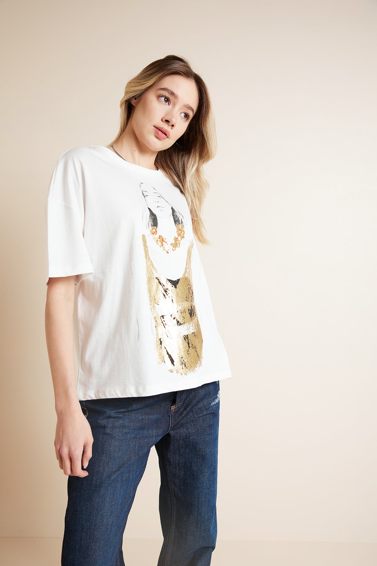 KIZ BASKILI T-SHIRT
