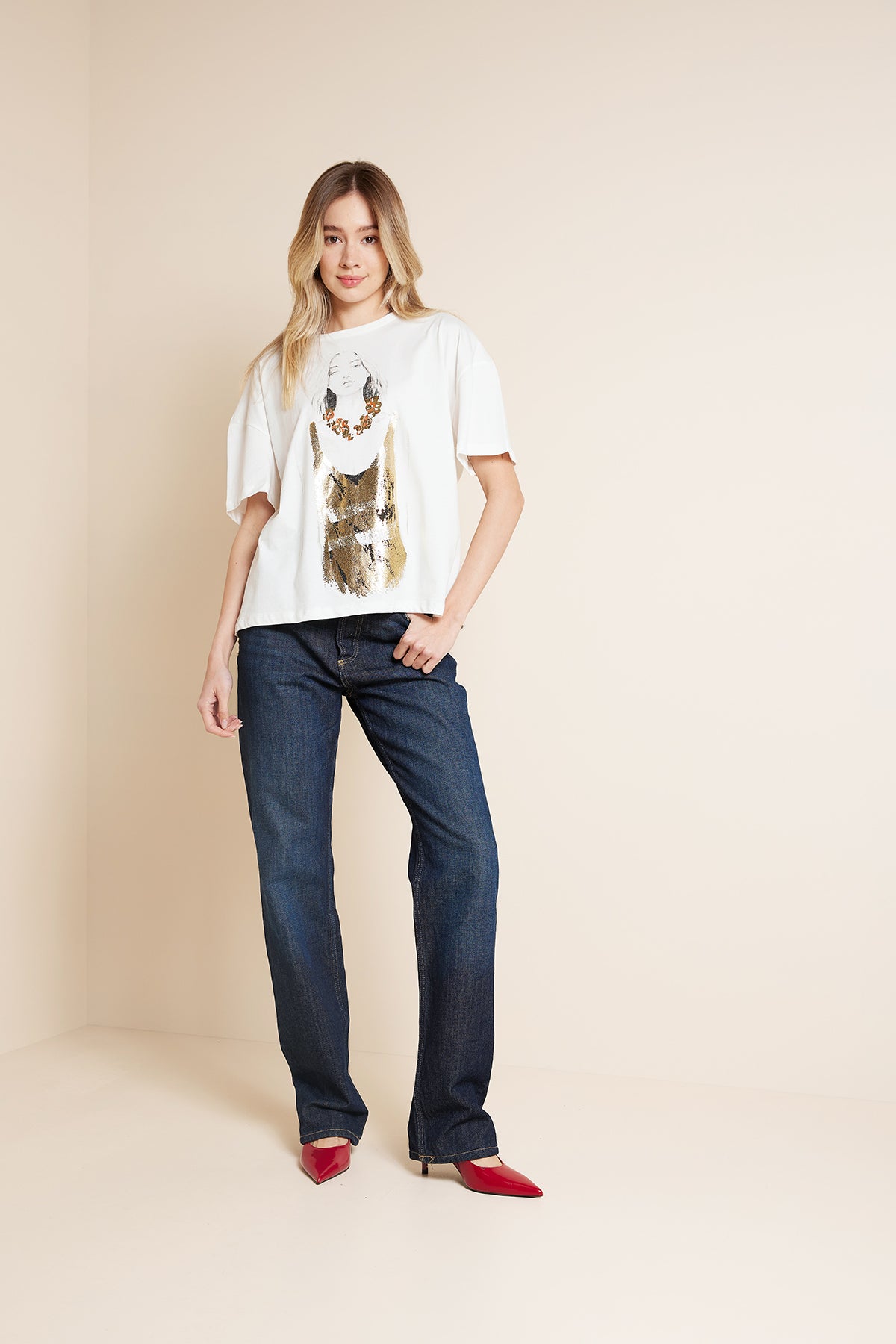 KIZ BASKILI T-SHIRT