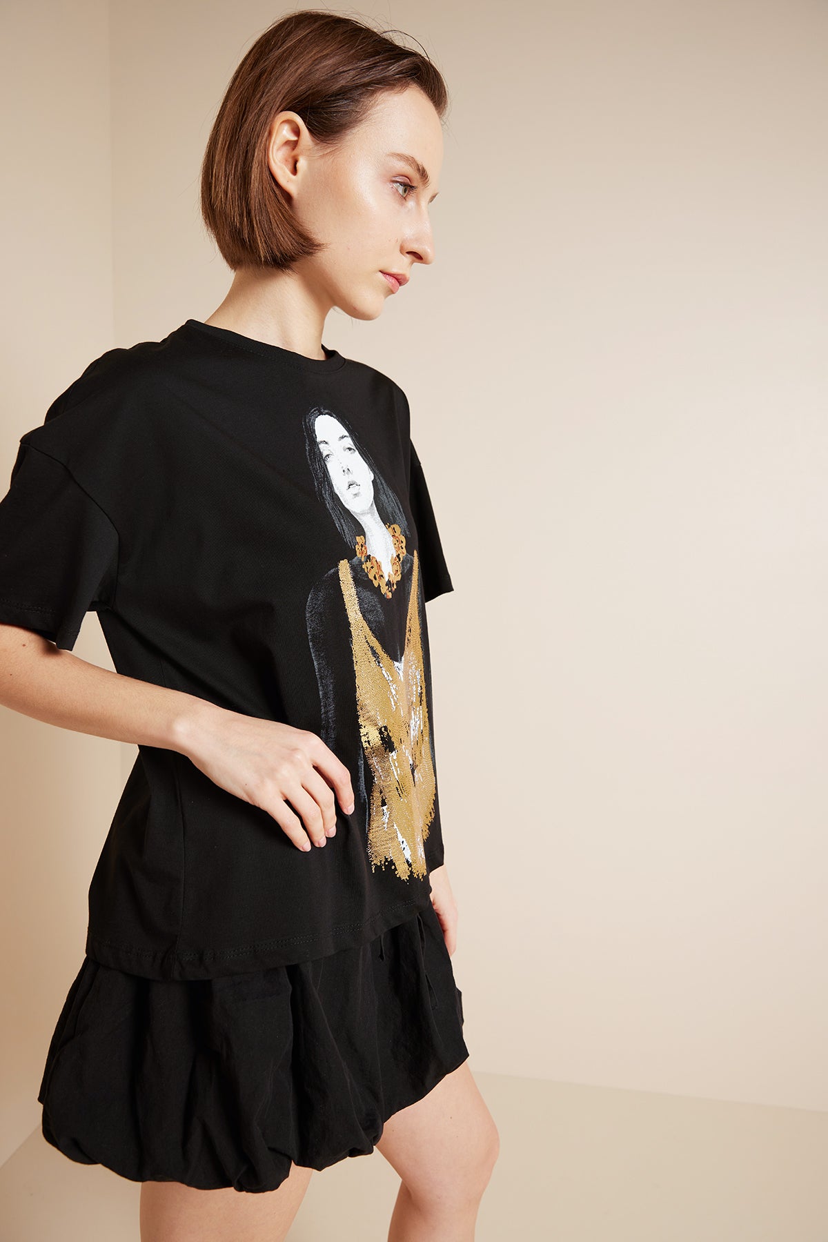 KIZ BASKILI T-SHIRT