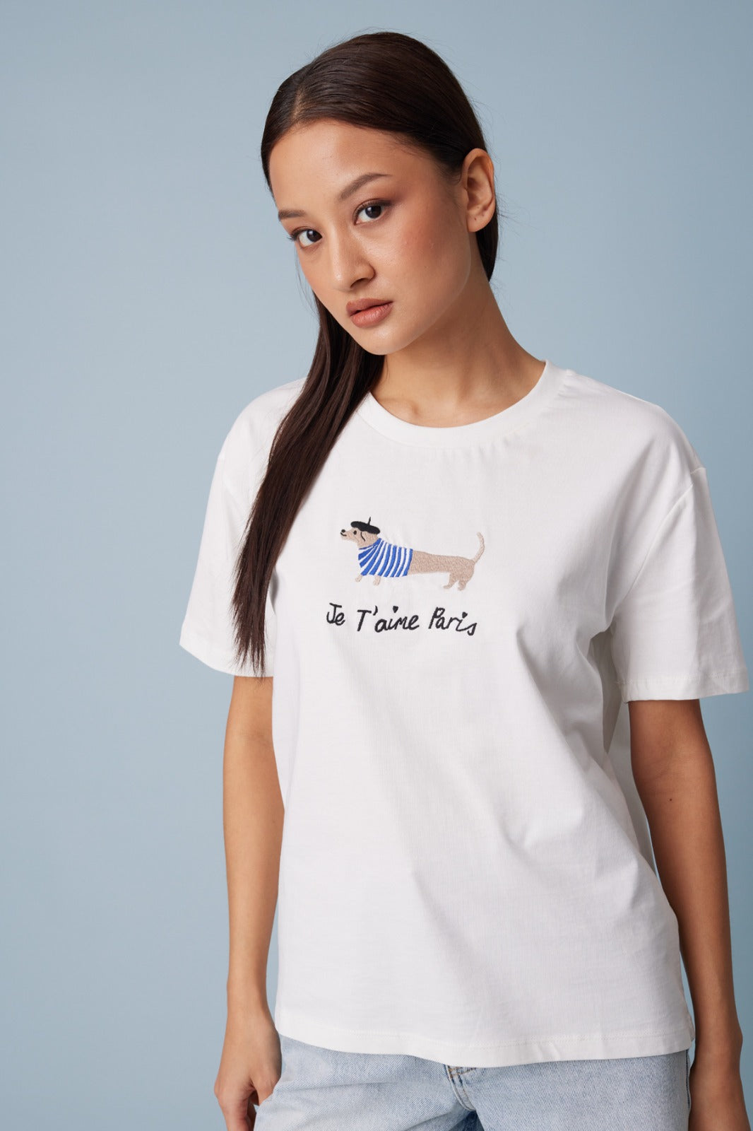 KÖPEK NAKIŞLI KISA KOLLU T-SHIRT