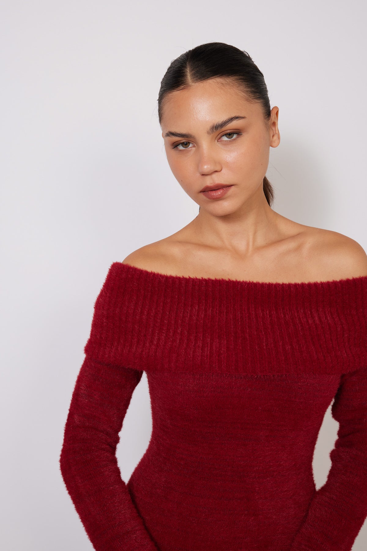 Madonna Yaka Triko Elbise