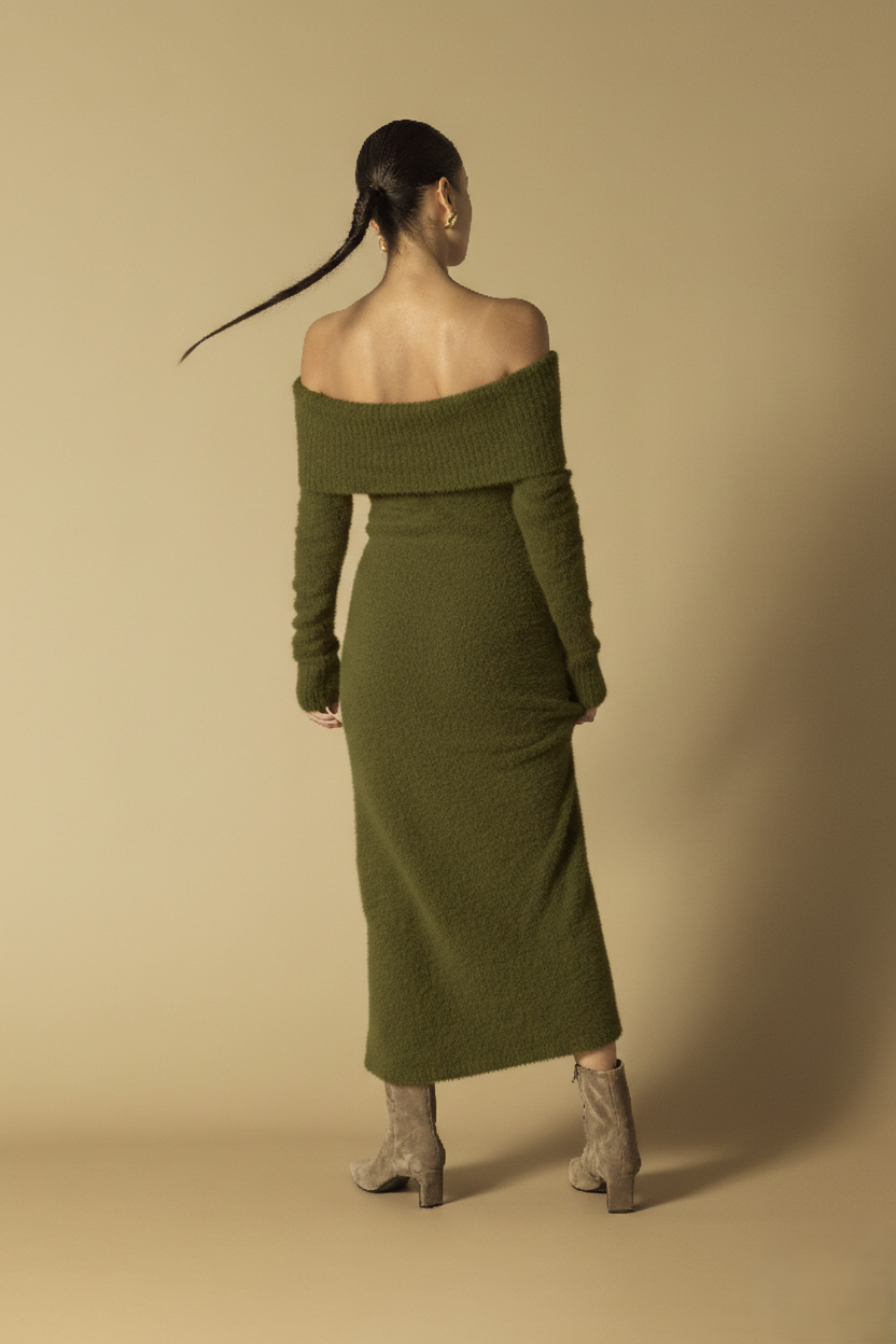 MADONNA YAKA TRİKO ELBİSE