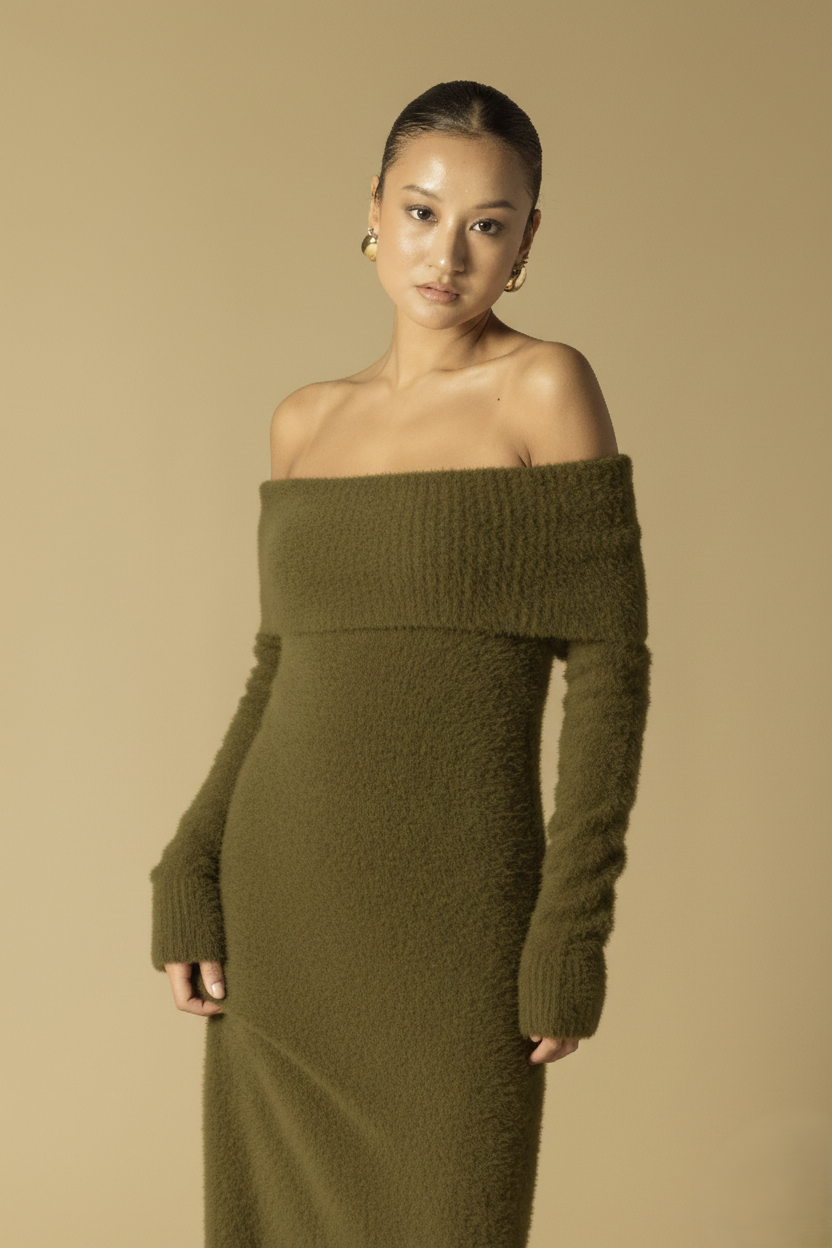 MADONNA YAKA TRİKO ELBİSE