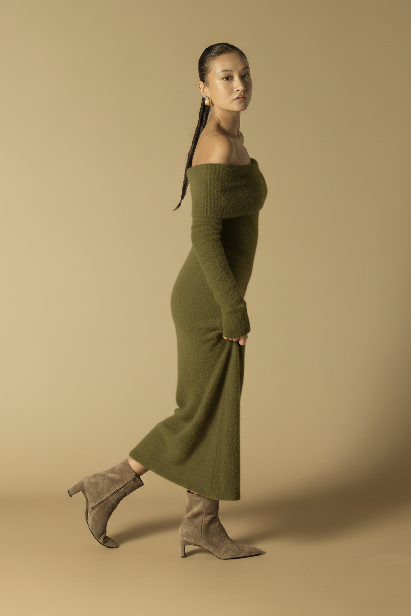 MADONNA YAKA TRİKO ELBİSE