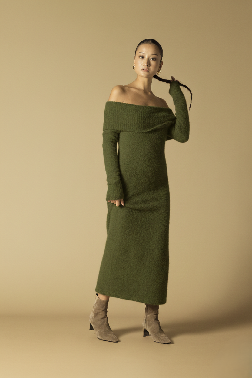 MADONNA YAKA TRİKO ELBİSE