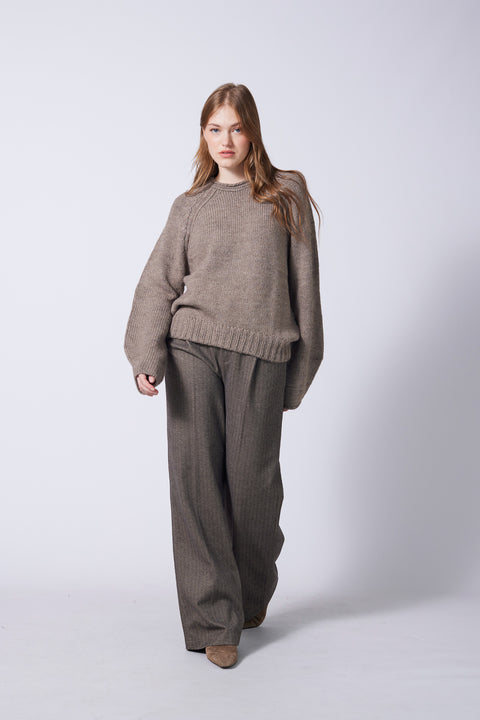 VİZON — OVERSIZE BİSİKLET YAKA TRİKO KAZAK