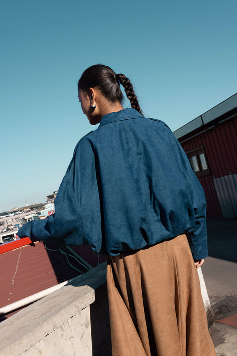 PETROL — OVERSIZE SÜET BOMBER CEKET