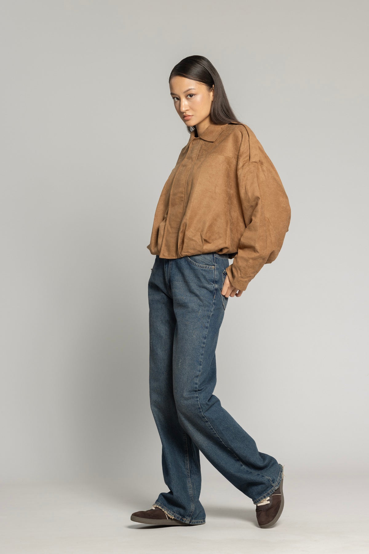 OVERSIZE SÜET BOMBER CEKET
