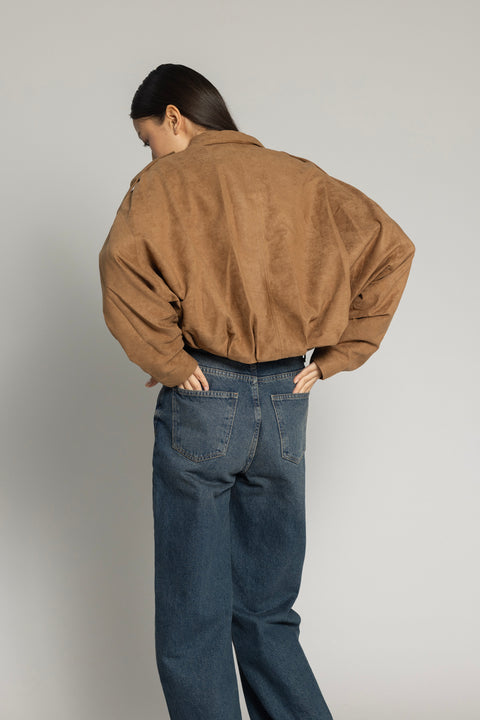 CAMEL — OVERSIZE SÜET BOMBER CEKET