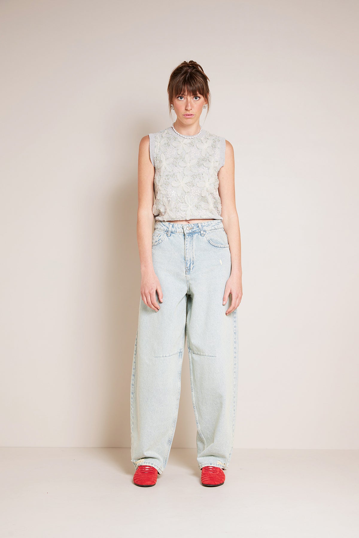 PENS DETAYLI DENIM PANTOLON