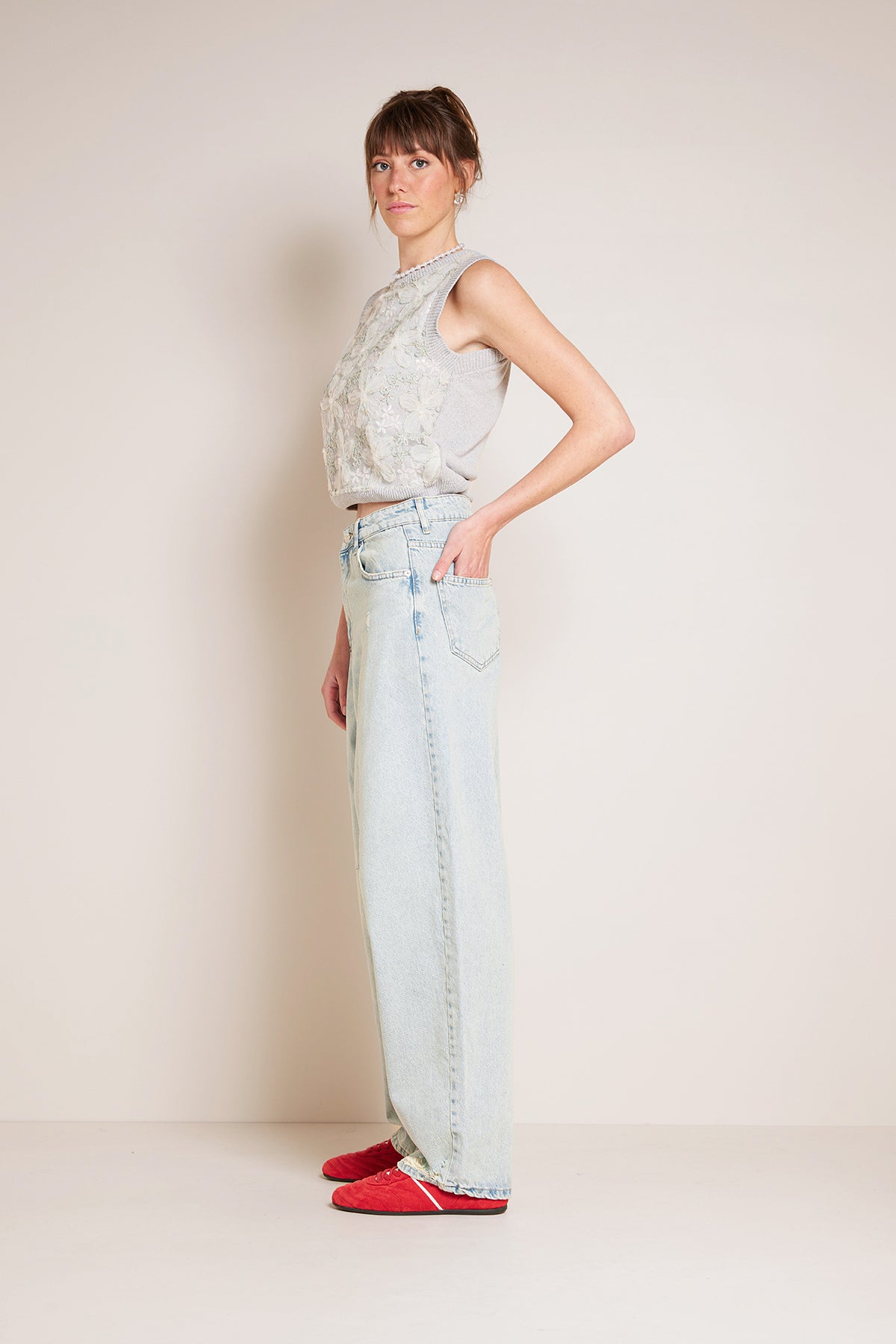 PENS DETAYLI DENIM PANTOLON