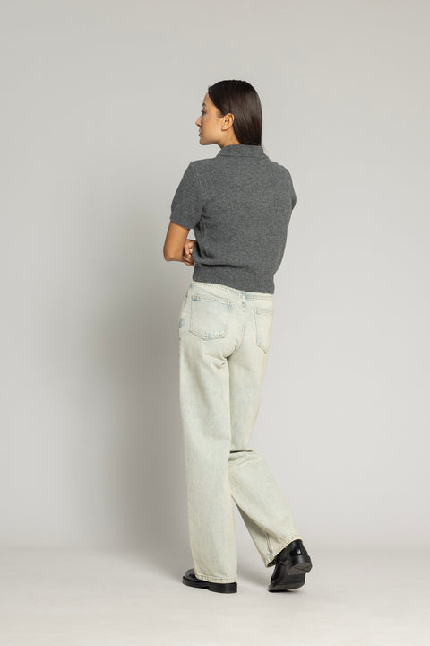 ANTRASİT — POLO YAKA FULAR DETAYLI KAZAK