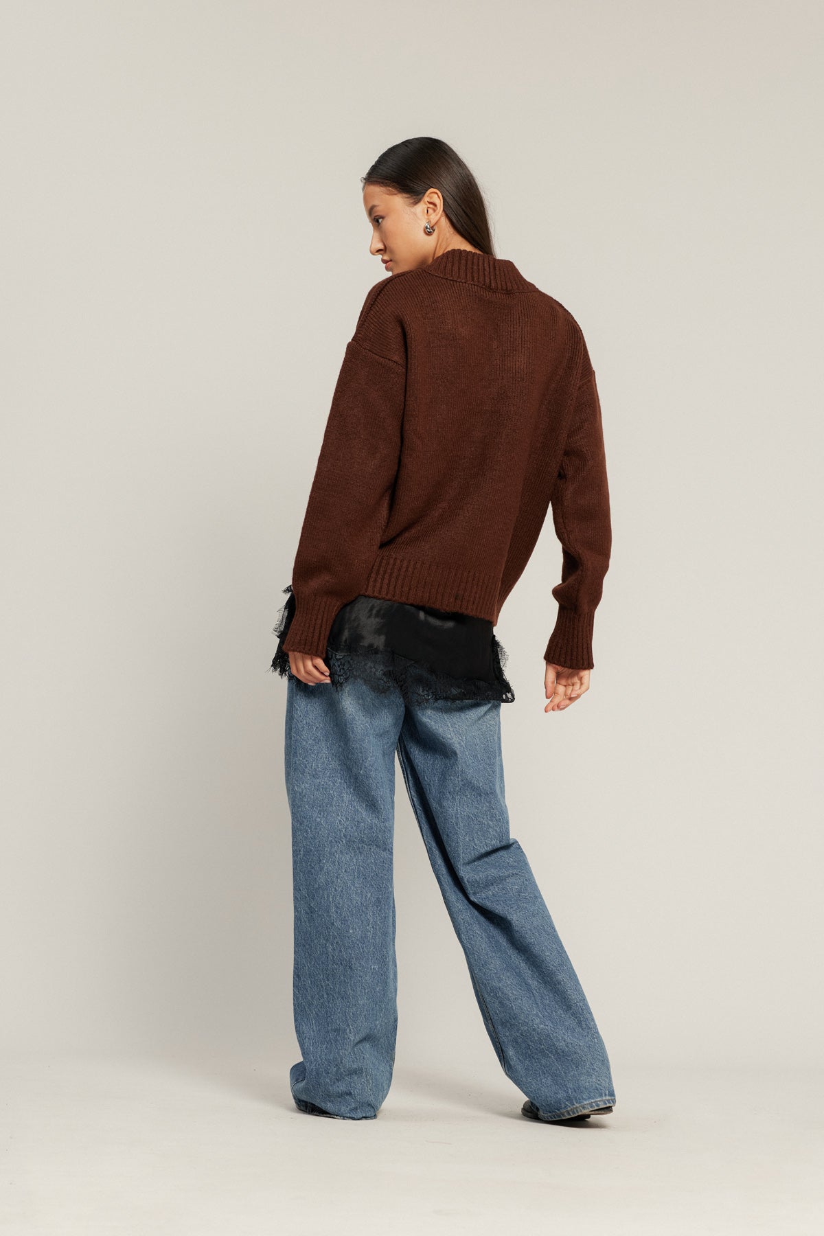 SATEN DETAYLI TRİKO KAZAK