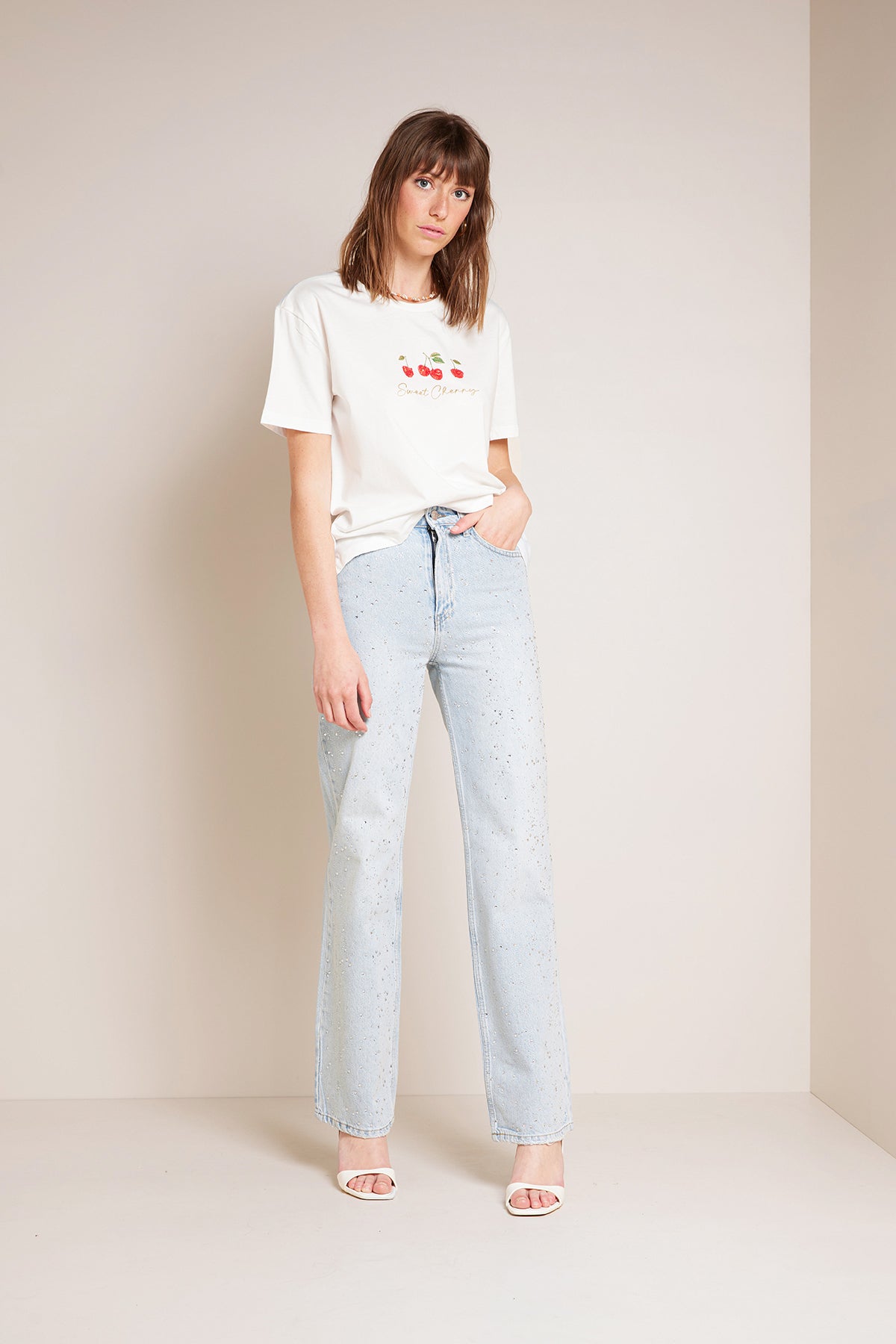 TAŞLI DENIM PANTOLON