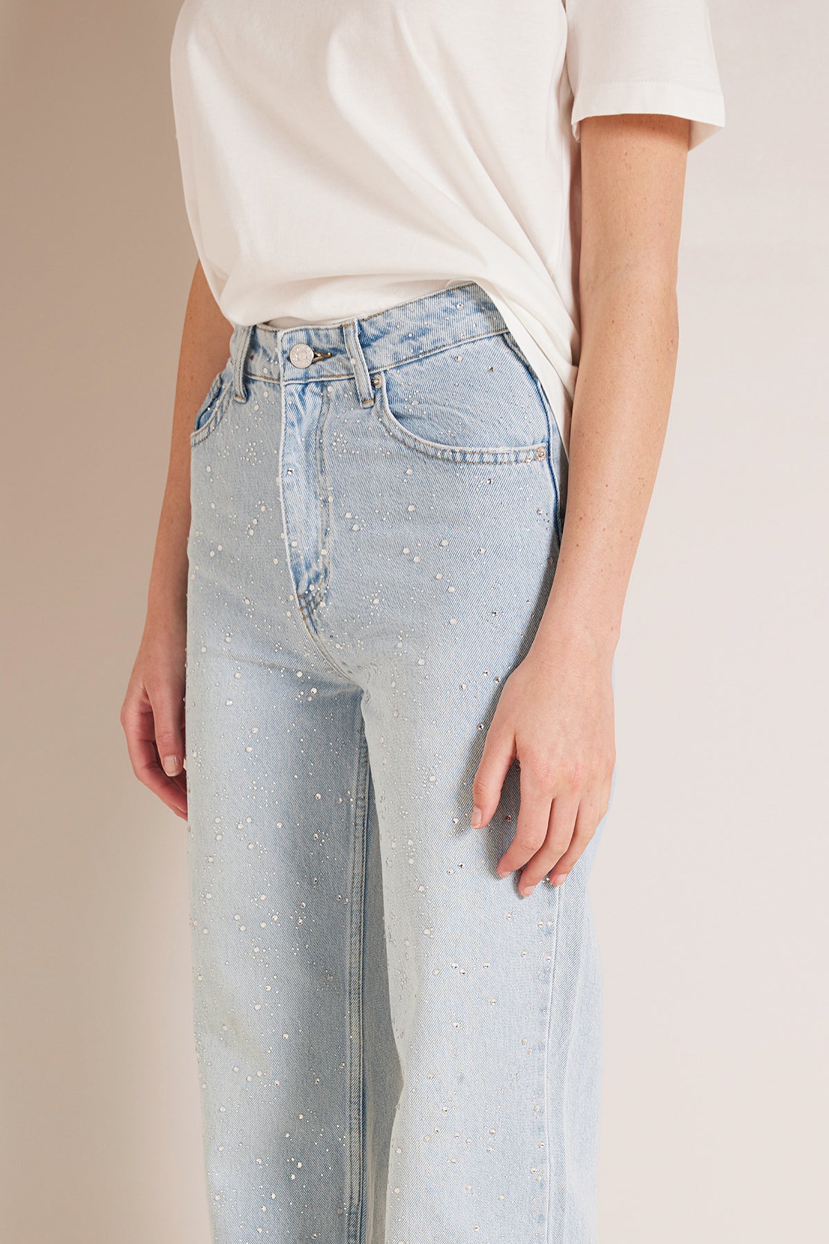 TAŞLI DENIM PANTOLON