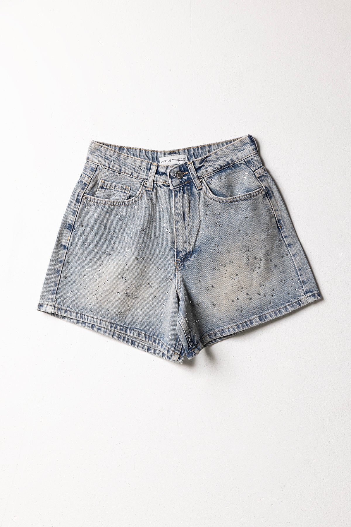 TAŞLI DENIM ŞORT