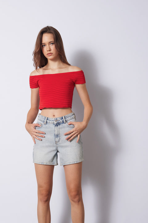 KIRMIZI — TRİKO KORSE TOP