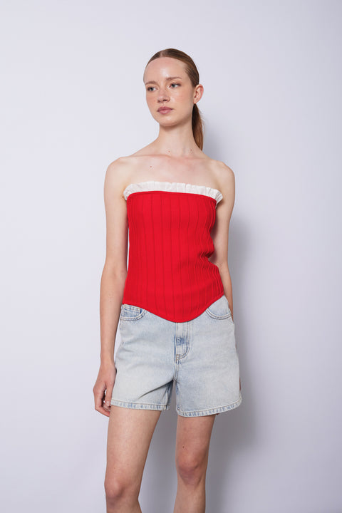 KIRMIZI — TRİKO KORSE TOP