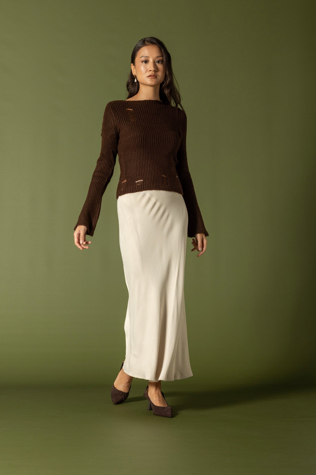 YIRTIK DETAYLI TRİKO KAZAK