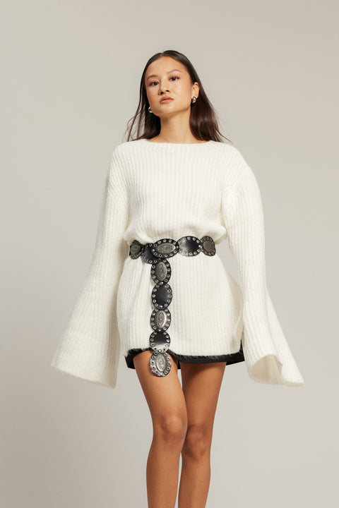 EKRU — YIRTMAÇLI OVERSIZE TRİKO KAZAK