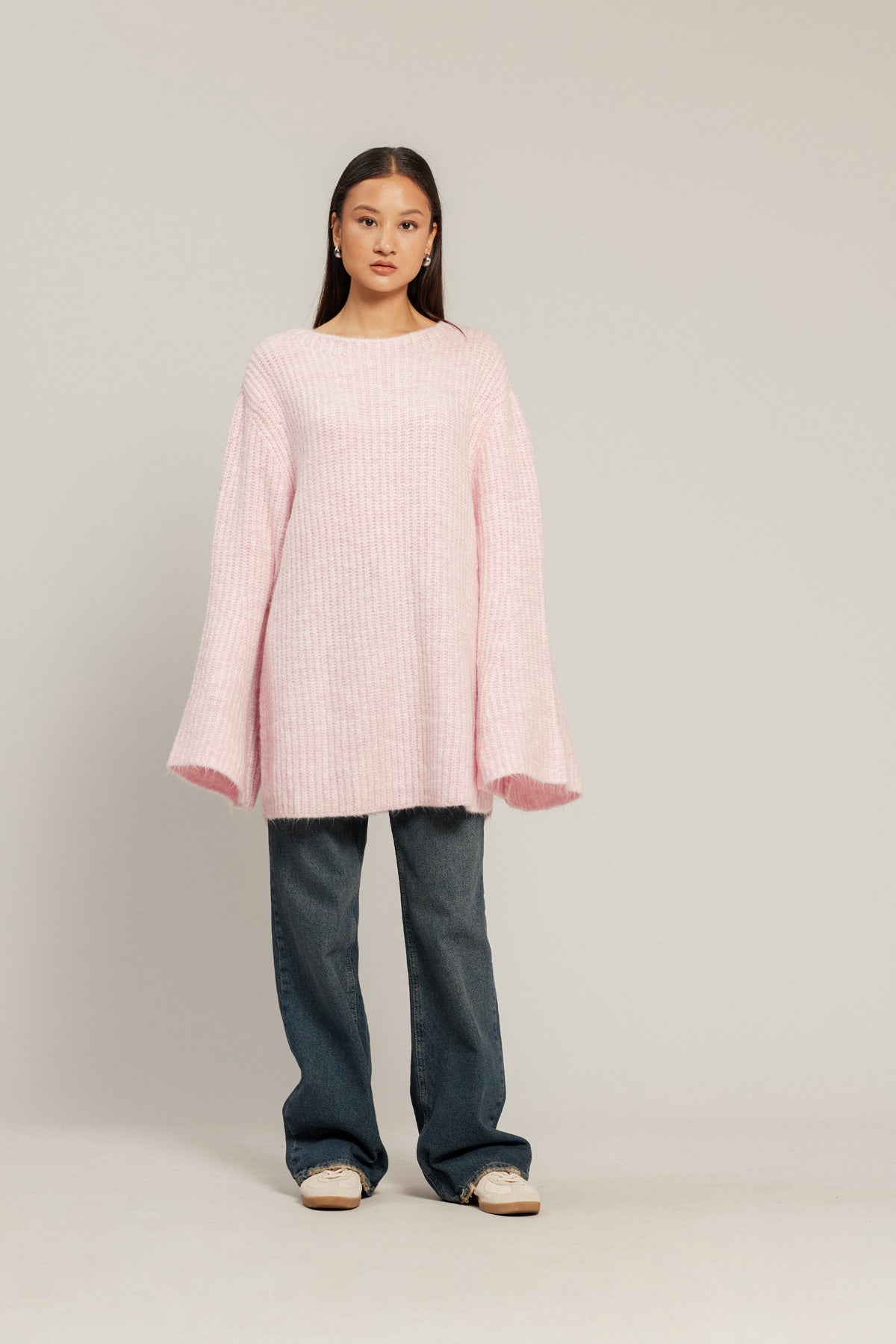 YIRTMAÇLI OVERSIZE TRİKO KAZAK