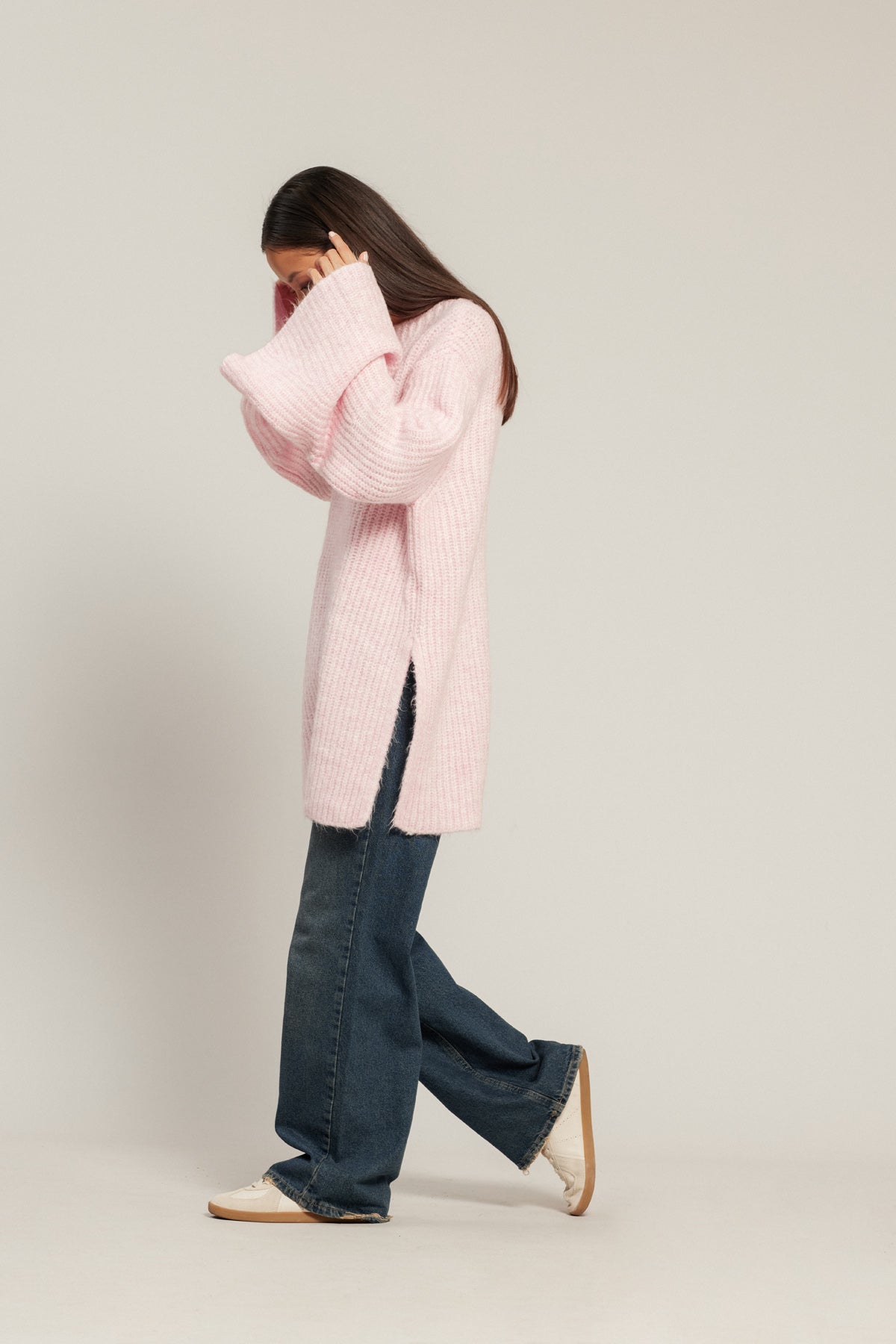 YIRTMAÇLI OVERSIZE TRİKO KAZAK