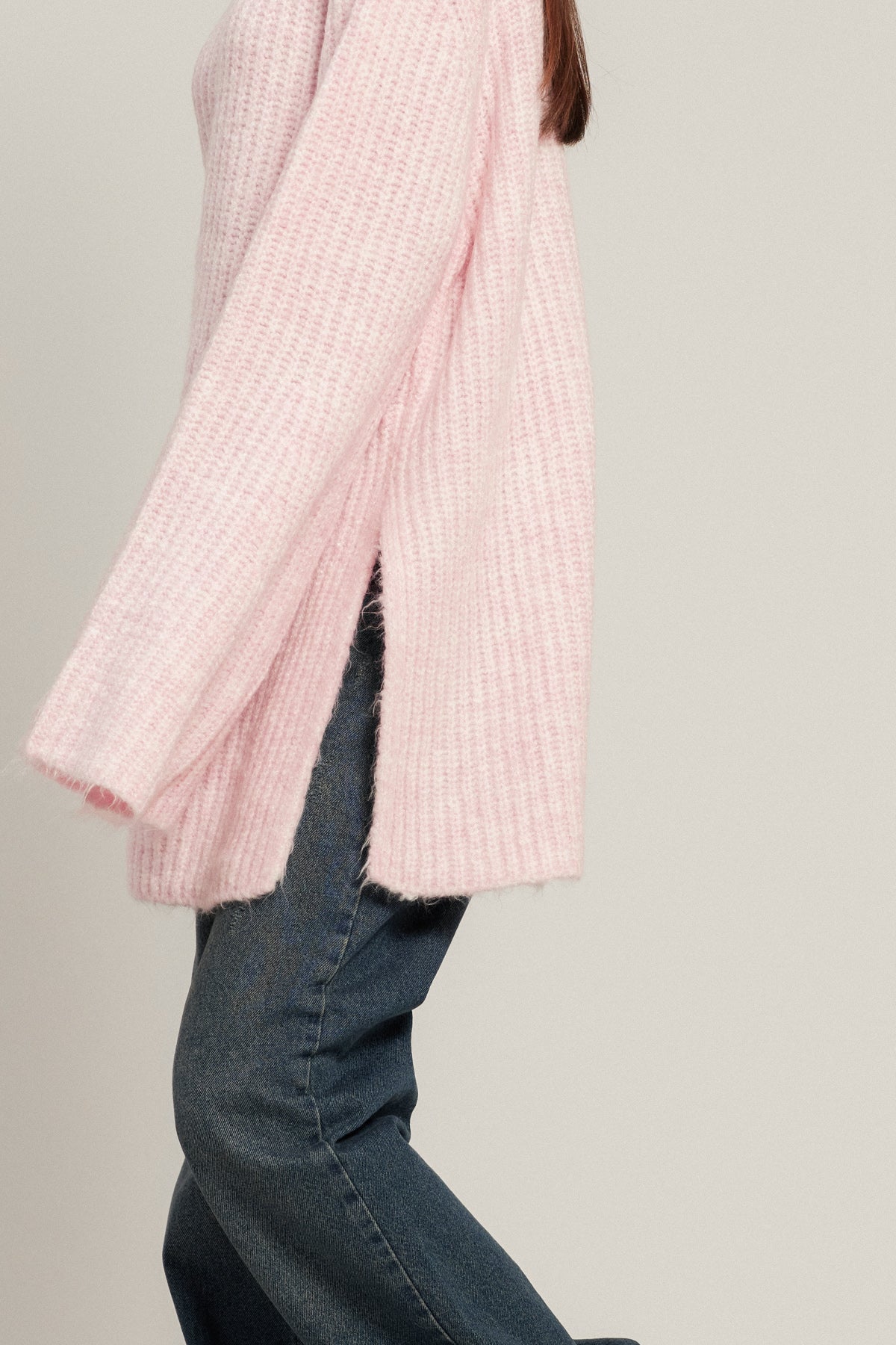 YIRTMAÇLI OVERSIZE TRİKO KAZAK