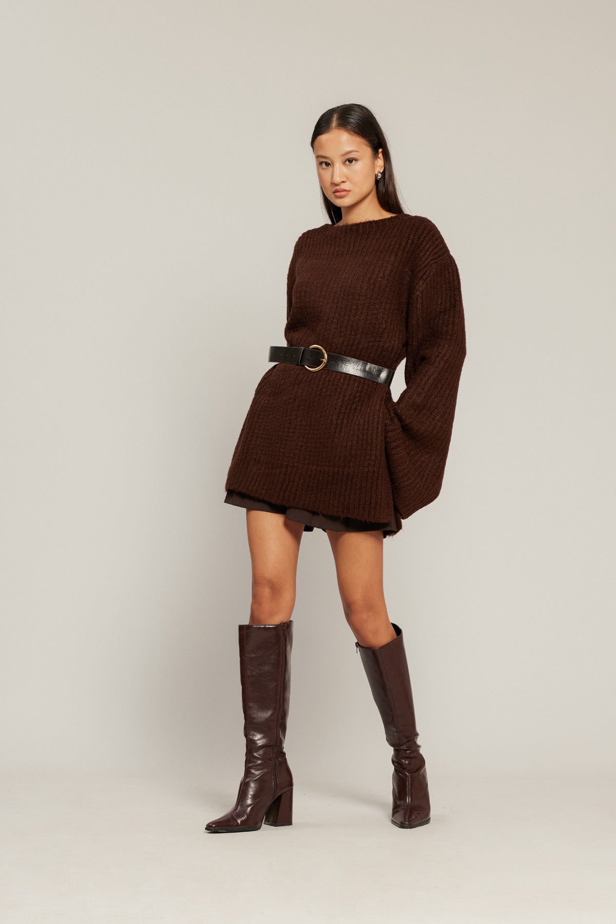 YIRTMAÇLI OVERSIZE TRİKO KAZAK