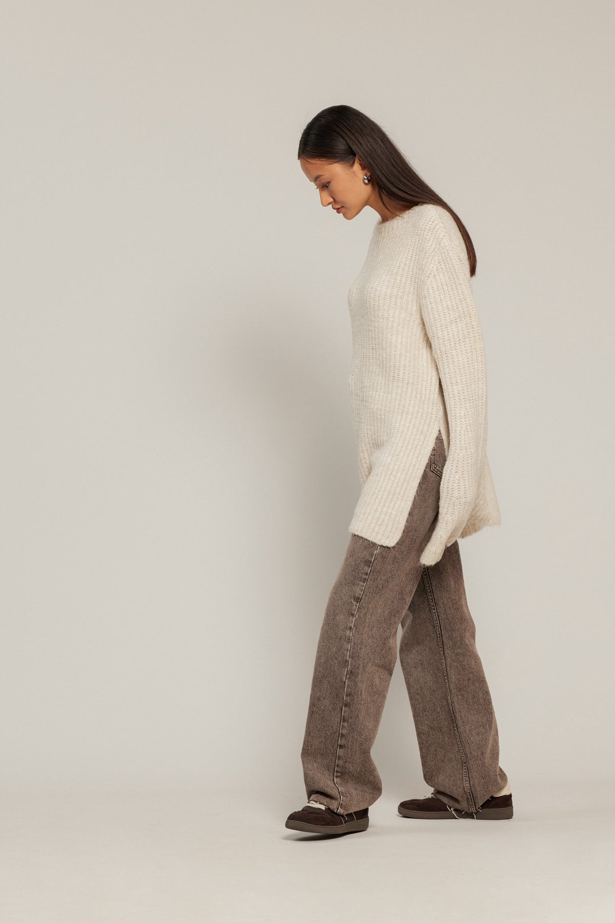 YIRTMAÇLI OVERSIZE TRİKO KAZAK