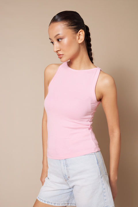 PEMBE — YUMUŞAK DOKULU HALTER TOP