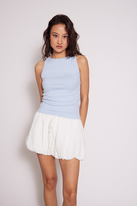 MAVİ — YUMUŞAK DOKULU HALTER TOP