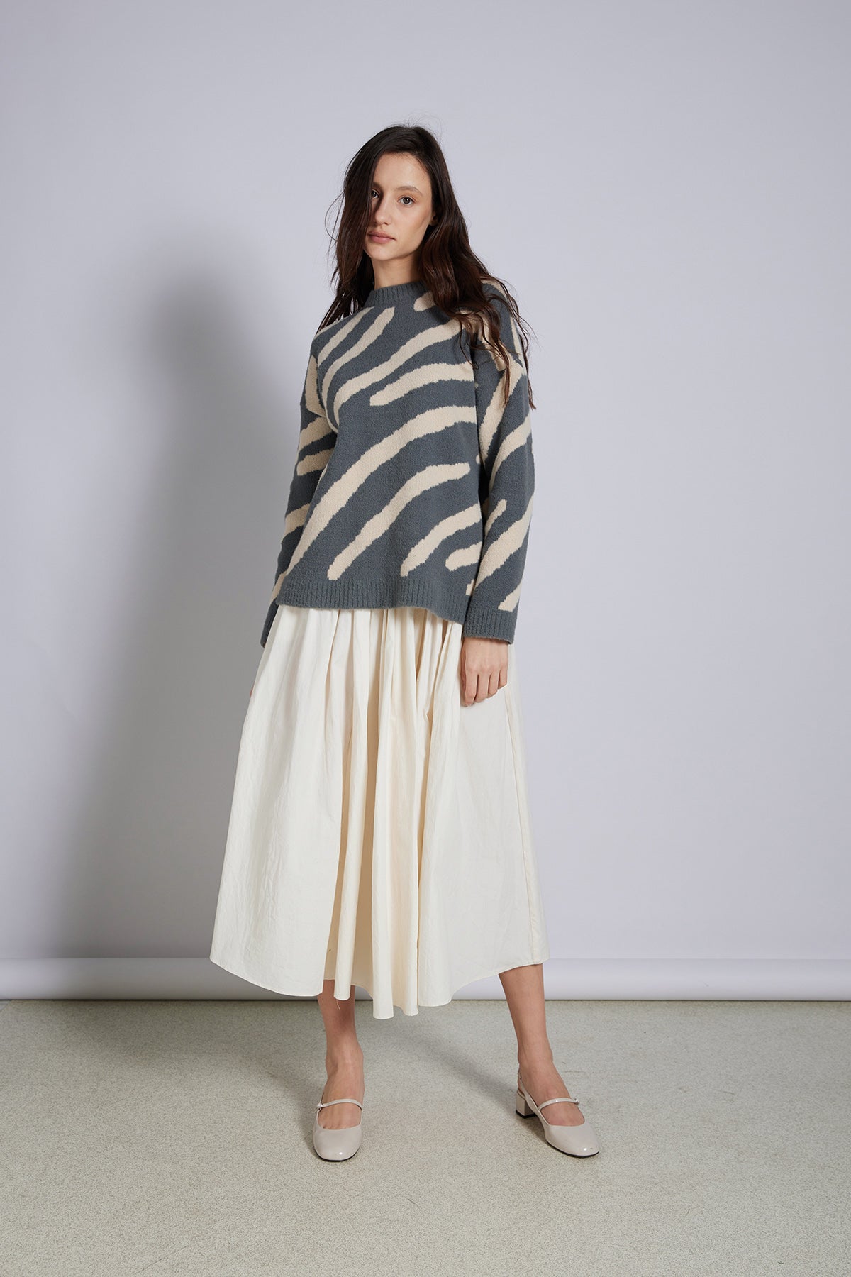 ZEBRA DESEN TRİKO KAZAK