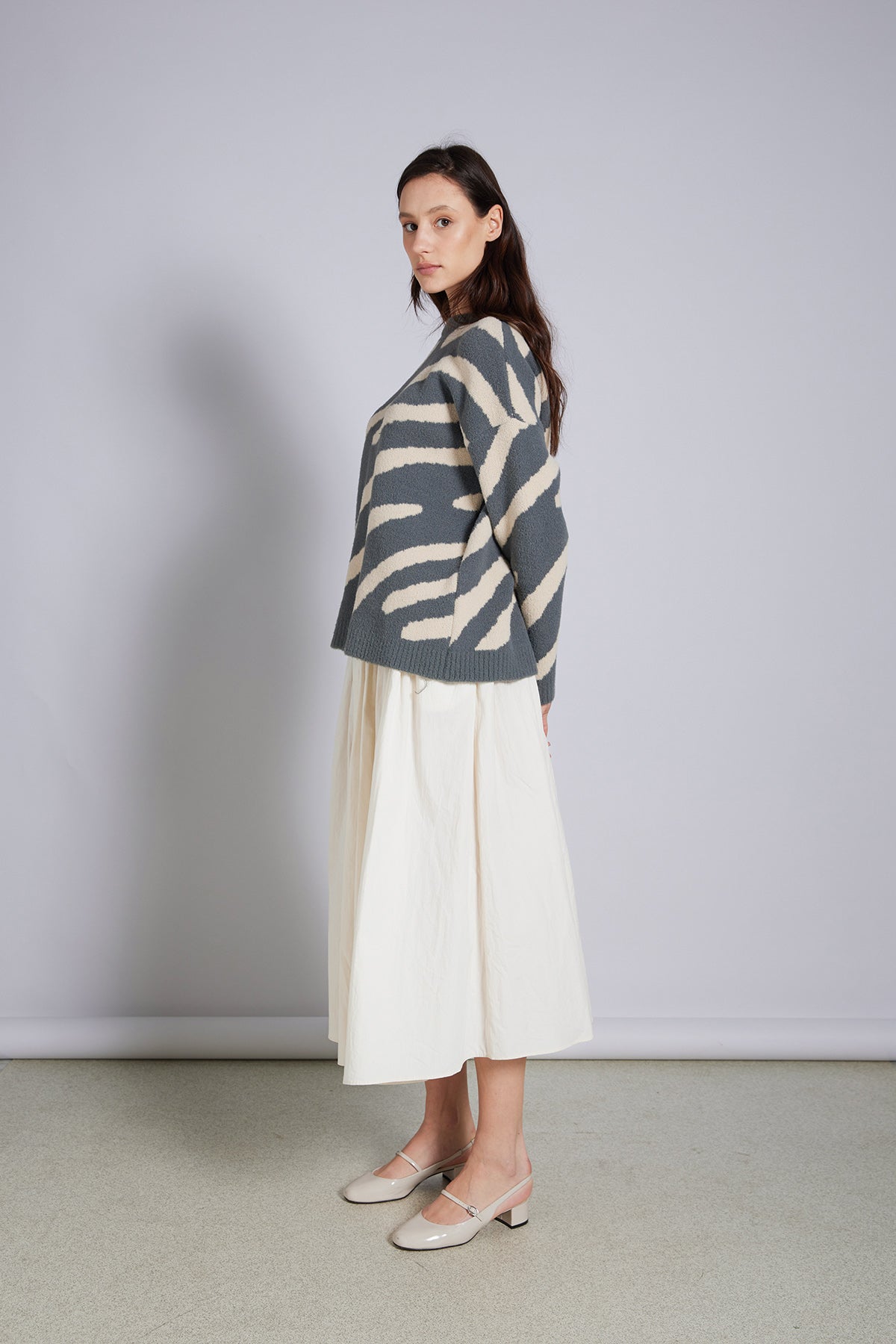 ZEBRA DESEN TRİKO KAZAK